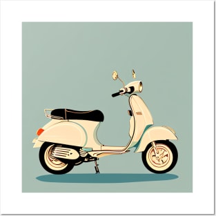 90s nostalgia Timeless Elegance Vintage Scooter Drawing Posters and Art